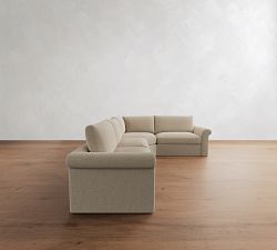 Westwood Roll Arm Slipcovered 3-Piece Wedge Sleeper Sectional (130")