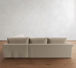 Westwood Roll Arm Slipcovered 3-Piece Wedge Sleeper Sectional (130")