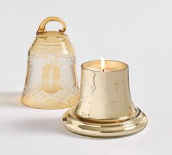 Cut Glass Bell Candle - Winter Spruce