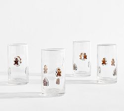 Gingerbread Icon Highball Glasses - Set of 4