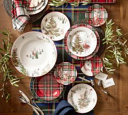 Stewart Plaid Stoneware Dinnerware Collection