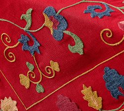Mazie Embroidered Suzani Cotton Table Throw