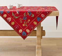 Mazie Embroidered Suzani Cotton Table Throw