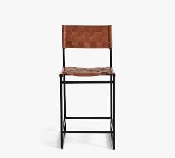 Hardy Woven Leather Stool