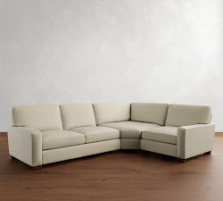 Turner Square Arm 3-Piece Sectional with Wedge (115&quot;)