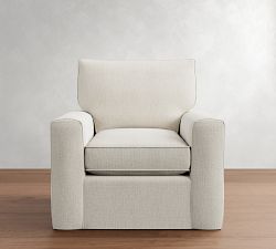 Pearce Square Arm Slipcovered Swivel Chair