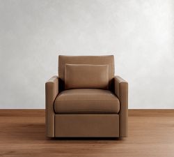 Westwood Slim Arm Deep Seat Leather Swivel Chair