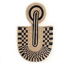 Open Box: Handwoven Abstract Mask, Style 1 - Black