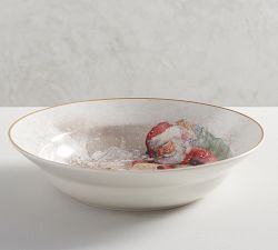 Nostalgic Santa Stoneware Serving Bowl