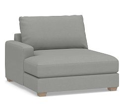 Open Box: Build Your Own Canyon Square Arm Sectional, Left-Arm Wide Chaise - Sunbrella Performance Slub Tweed Ash