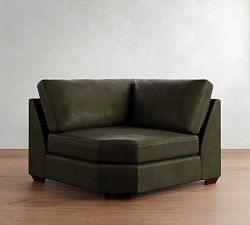 Open Box: Big Sur Leather Wedge, Down Blend Wrapped Cushions - Vintage Hunter