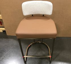 Open Box: Boone Faux Leather Counter Stool - Cream/Cognac