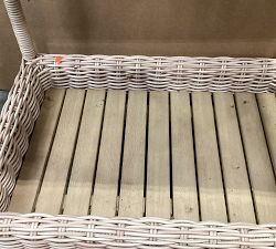 Open Box: Huntington Wicker 26&quot; Outdoor Rolling Bar Cart - Natural