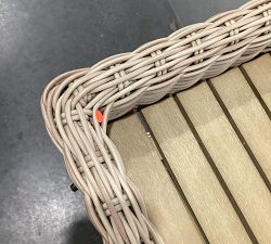 Open Box: Huntington Wicker 26&quot; Outdoor Rolling Bar Cart - Natural