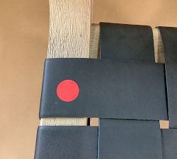 Open Box: Fenton Leather Bar Stool, Counter Height - Churchfield Ebony, Seadrift Frame