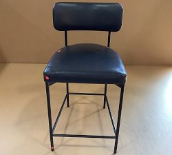 Open Box: Maison Leather Counter Stool (24&quot;) - Vintage Midnight, Antique Bronze Leg