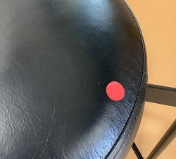 Open Box: Maison Leather Counter Stool (24&quot;) - Vintage Midnight, Antique Bronze Leg