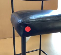 Open Box: Maison Leather Counter Stool (24&quot;) - Vintage Midnight, Antique Bronze Leg