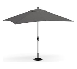 Open Box: 10' Rectangular Outdoor Umbrella with Aluminum Black Tilt Pole, Sunbrella&#174; - Slate