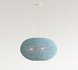 Open Box: Montauk Wood Bead Pendant, 32" - Blue