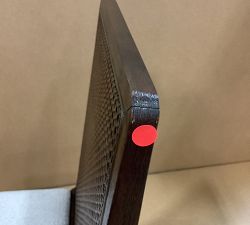 Open Box: Monty Cane Dining Chair - Performance Boucle Oatmeal, Vintage Amber Finish