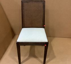Open Box: Monty Cane Dining Chair - Performance Boucle Oatmeal, Vintage Amber Finish