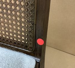 Open Box: Monty Cane Dining Chair - Performance Boucle Oatmeal, Vintage Amber Finish