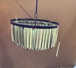 Open Box: Astrid Capiz Round Chandelier, Bronze