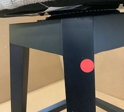 Open Box: Layton Upholstered Swivel Stool, Bar Height - Performance Chateau Basketweave Oatmeal, Black Legs