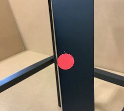 Open Box: Layton Upholstered Swivel Stool, Bar Height - Performance Chateau Basketweave Oatmeal, Black Legs