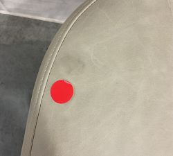 Open Box: Maison Leather Low Back Swivel Stool, Counter Stool, 24" - Statesville Pebble