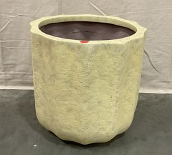 Open Box: Modern Rustic Fluted Outdoor Planter, Large, 15.75" Dia. X 15.75"H - White