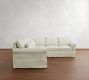 York Roll Arm Deep Seat Slipcovered 3-Piece L-Shaped Sectional (99&quot;)