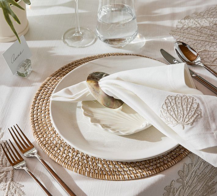 Larkin Stoneware Dinner Plates - Set of 4 | Pottery Barn