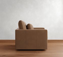 Westwood Slim Arm Deep Seat Leather Swivel Chair