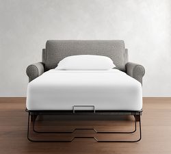 Cameron Roll Arm Twin Sleeper Sofa with Air Topper (56")