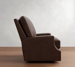 James Square Arm Leather Swivel Chair