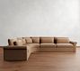 Westwood Roll Arm Deep Seat Leather 4-Piece Curved Wedge Sectional
