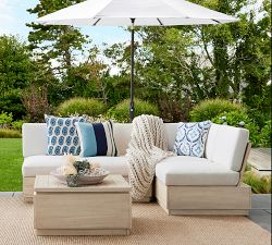 Indio Eucalyptus Modern Platform Outdoor Loveseat (57")