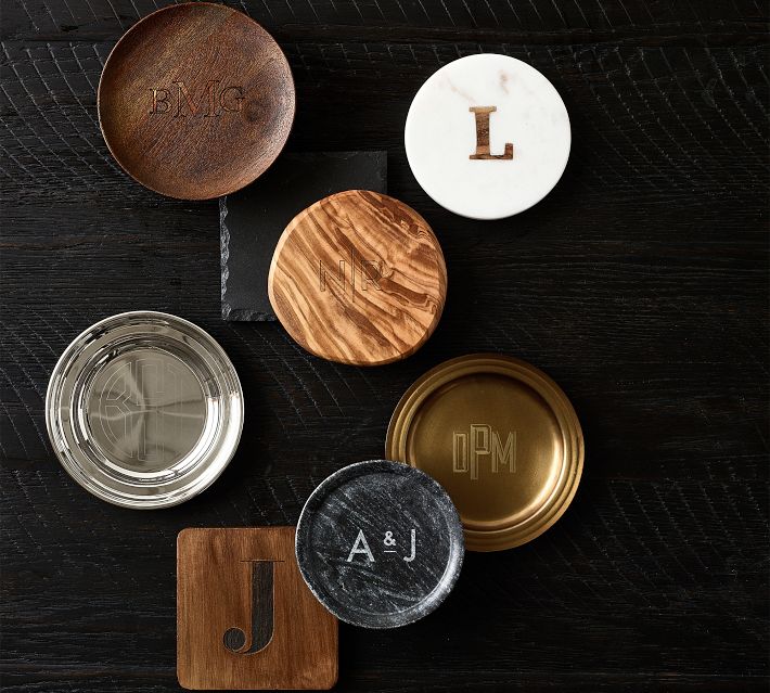 Heart Shaped Acacia Wood Coasters Set Of 4 With Metal Holder - Table Protection For Drinks