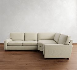 Turner Square Arm 3-Piece Sectional with Wedge (115&quot;)