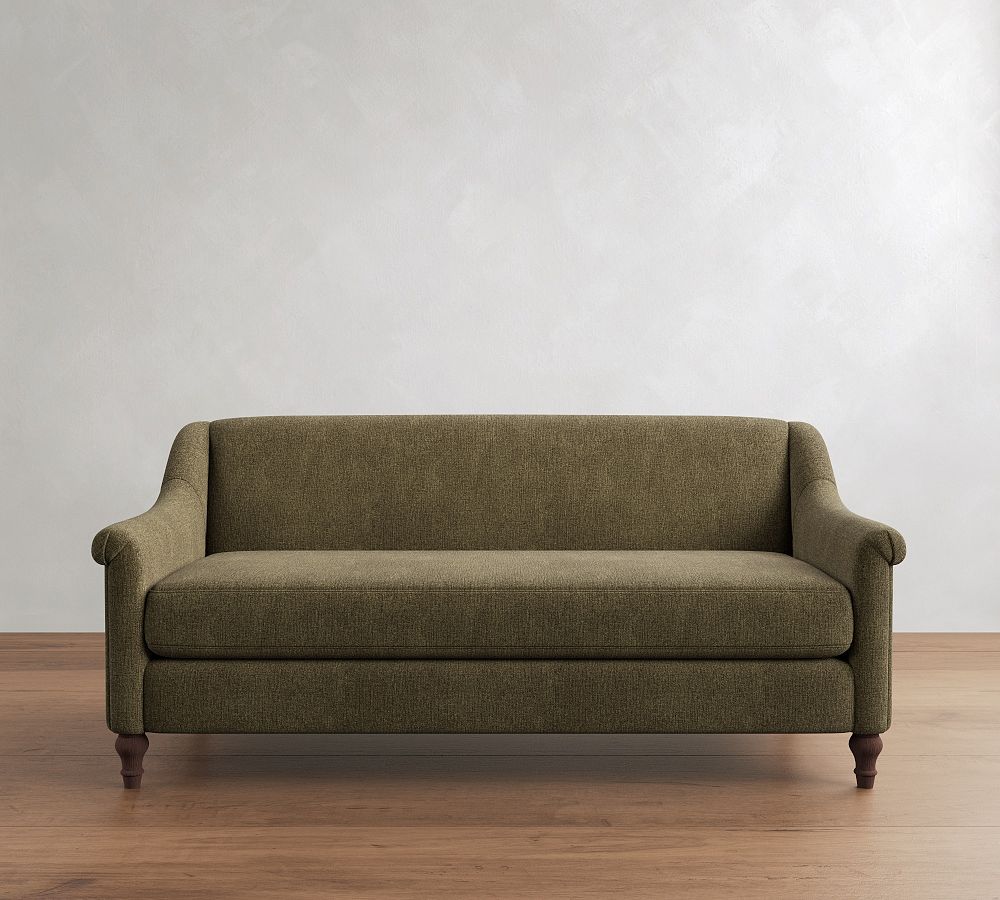 Josie Sofa (58"–82") - Polyester Wrapped Cushions, Rustic Chenille Dark Moss