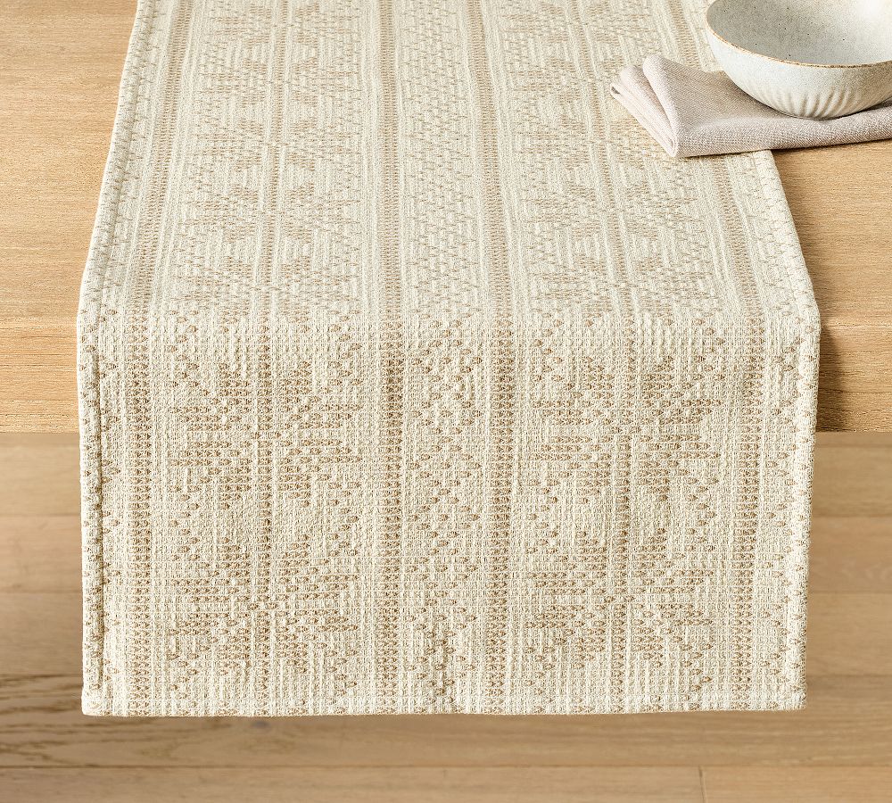 Snowflake Fair Isle Cotton Table Runner