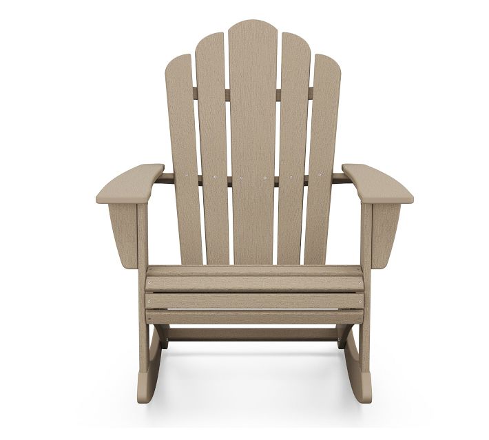 Light brown Adirondack chair front view with arm rests