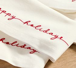 Happy Holidays Edge Cotton Napkins - Set of 4