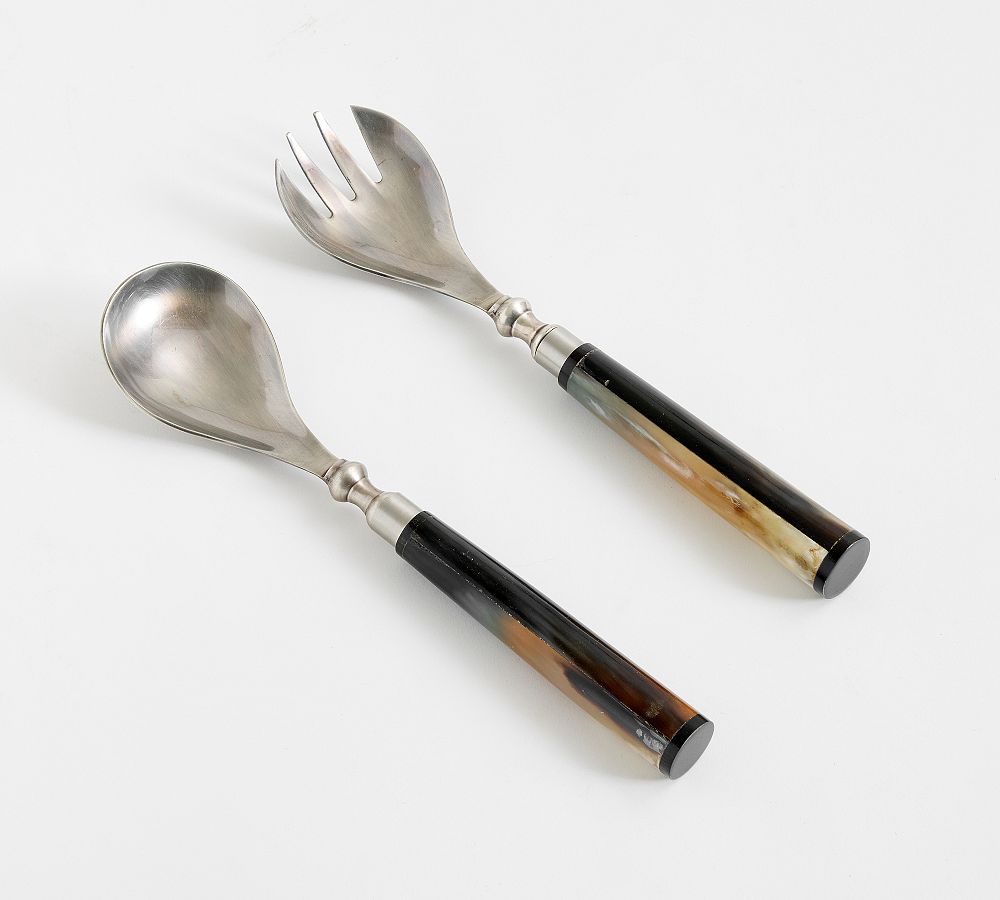 Horn Handcrafted Serving Utensils - Set of 2