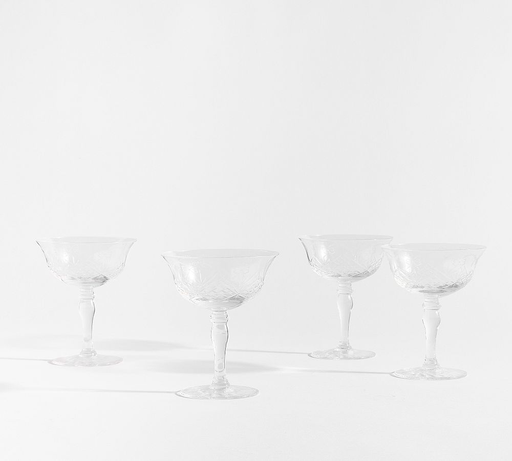 LoveShackFancy Coupe Glasses - Set of 4 - Set of 4 - Clear