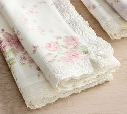 LoveShackFancy Rose Lace Edge Napkins - Set of 4