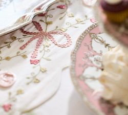 LoveShackFancy Embroidered Bow Table Runner