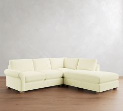 PB Comfort Modern Roll Arm 3-Piece Bumper Sectional (106")
